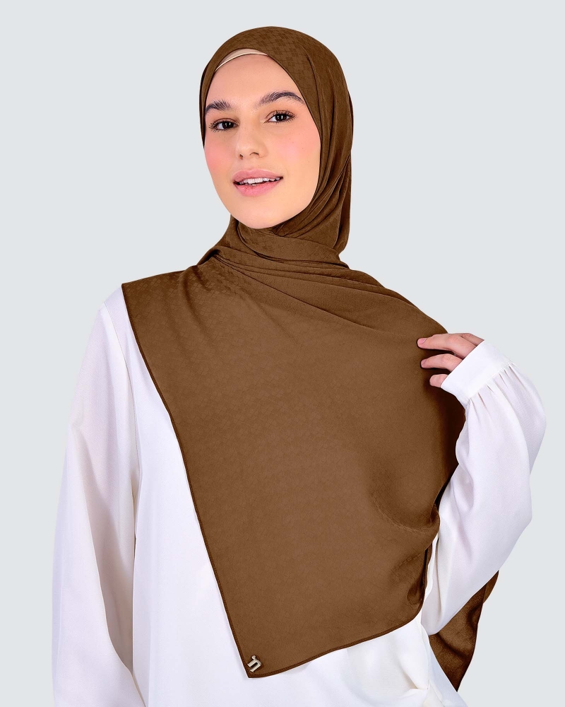Image of GAIA CHIFFON SHAWL - BROWN