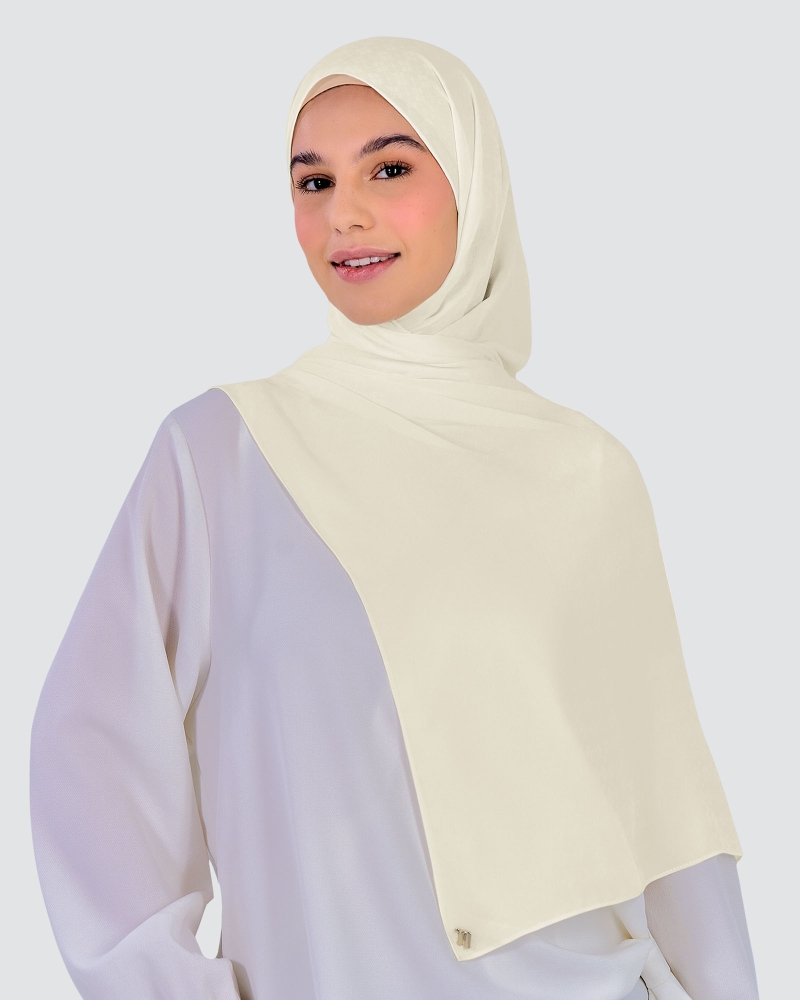 Image of GAIA CHIFFON SHAWL - IVORY