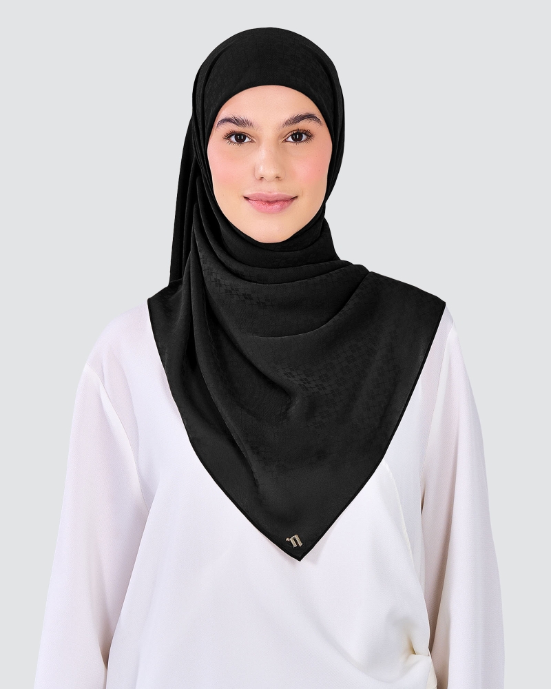 Image of GAIA CHIFFON SQUARE - BLACK