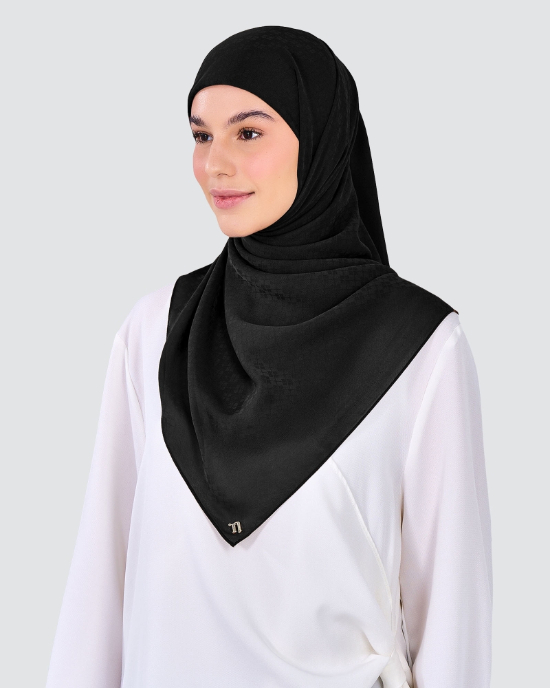 Image of GAIA CHIFFON SQUARE - BLACK