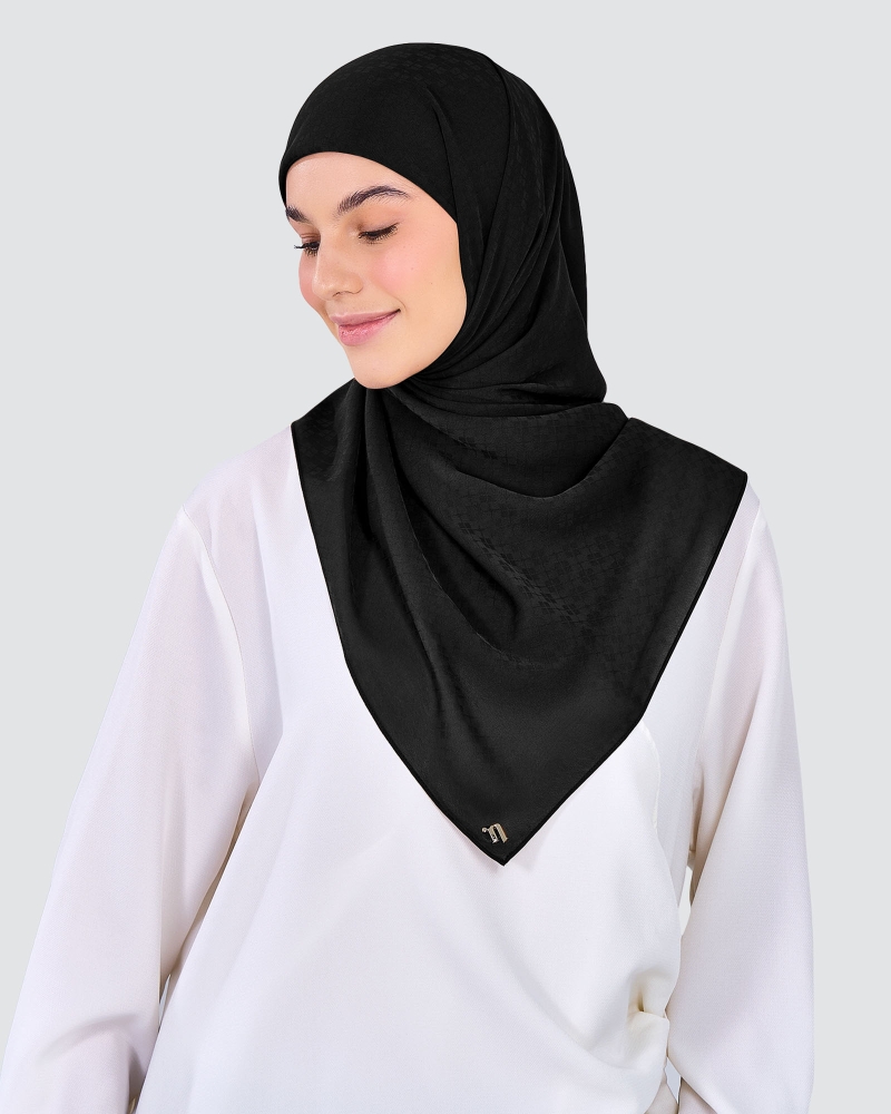 Image of GAIA CHIFFON SQUARE - BLACK