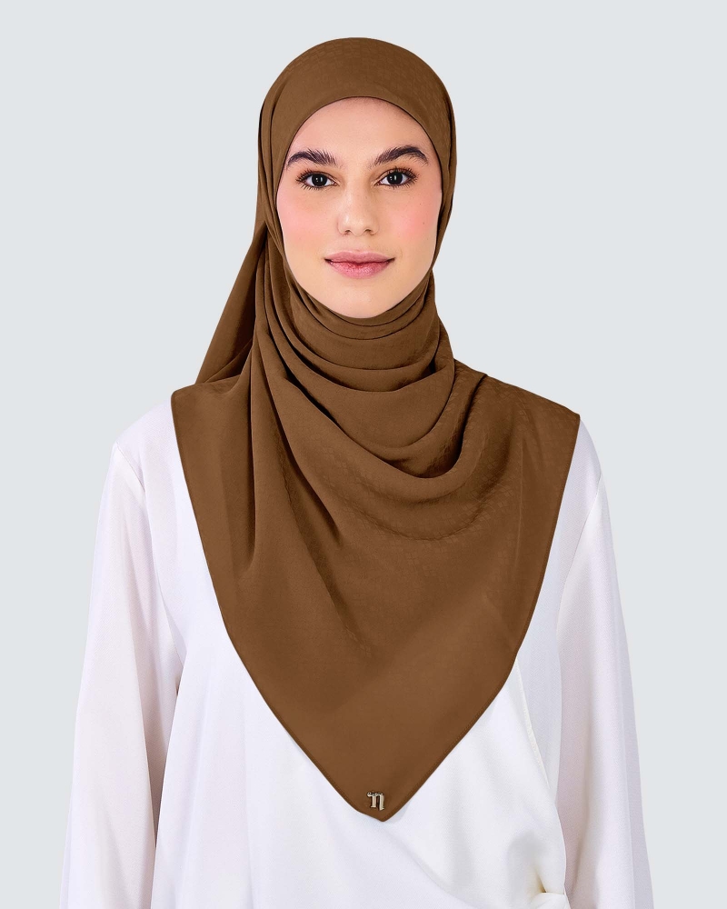Image of GAIA CHIFFON SQUARE - BROWN