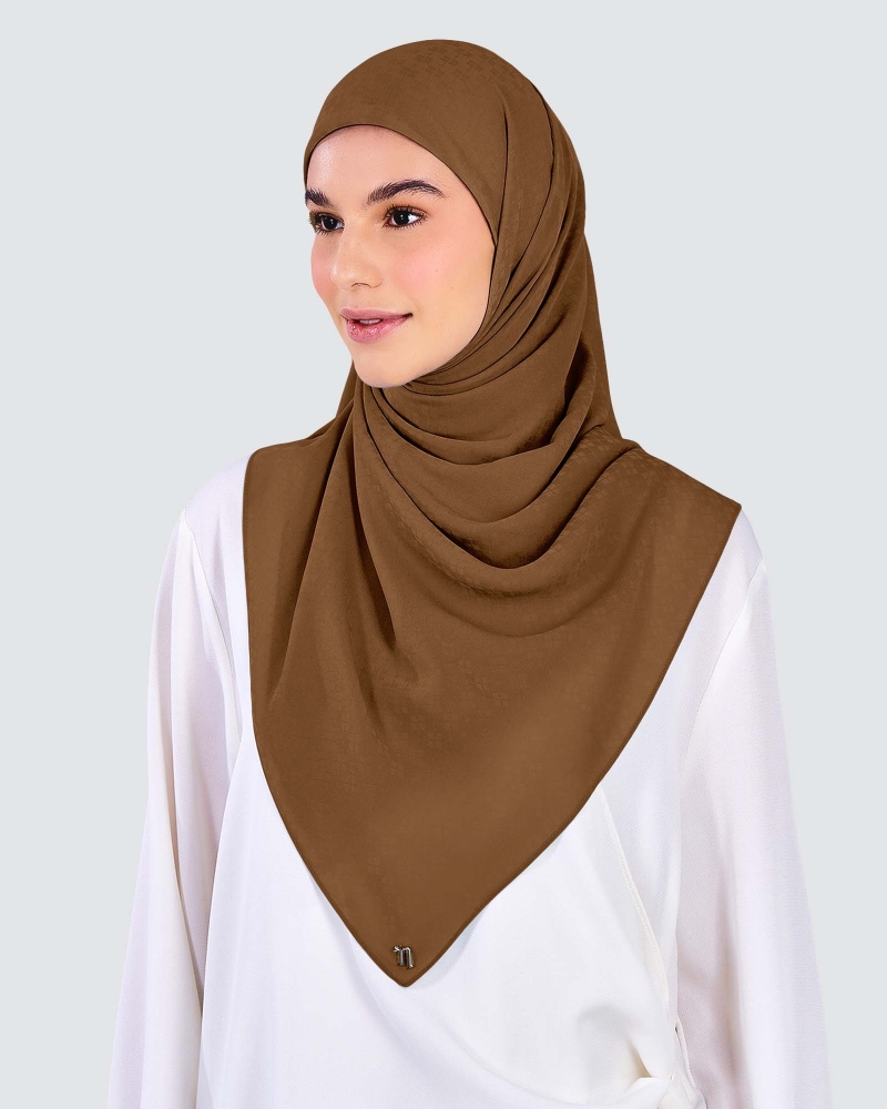 Image of GAIA CHIFFON SQUARE - BROWN