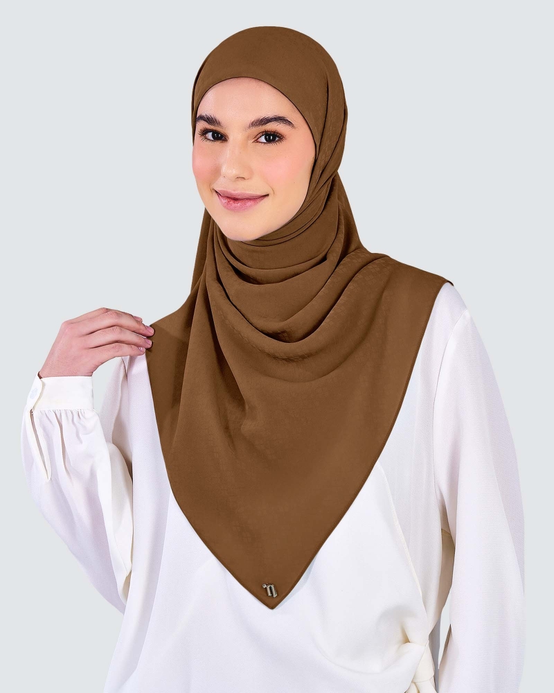 Image of GAIA CHIFFON SQUARE - BROWN