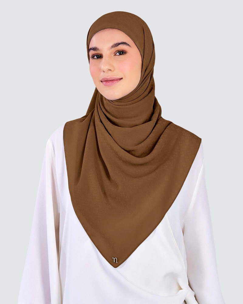 Image of GAIA CHIFFON SQUARE - BROWN