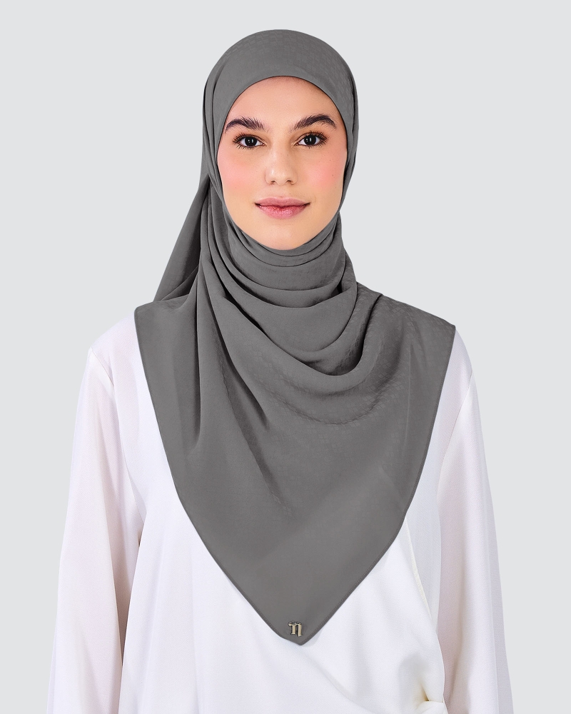 Image of GAIA CHIFFON SQUARE - GREY