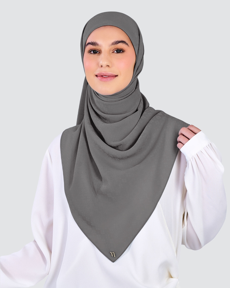 Image of GAIA CHIFFON SQUARE - GREY