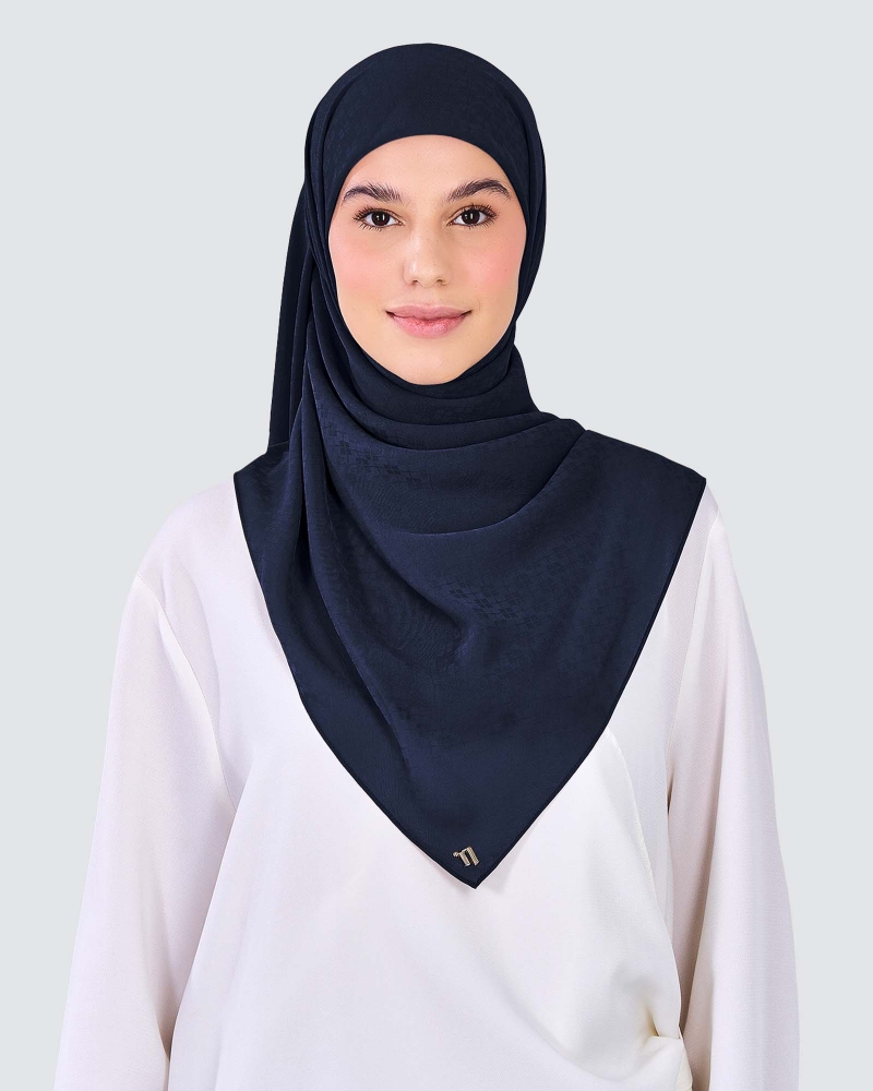 Image of GAIA CHIFFON SQUARE - NAVY