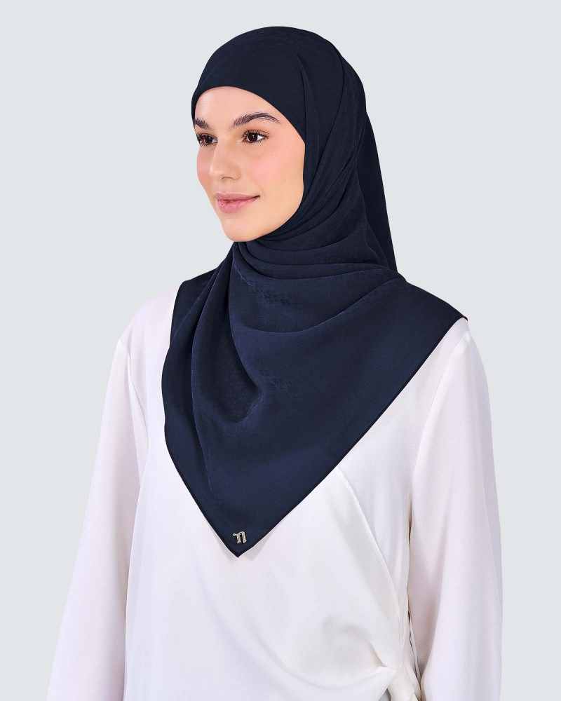 Image of GAIA CHIFFON SQUARE - NAVY
