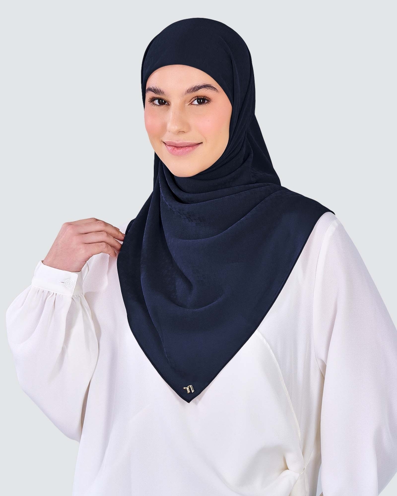Image of GAIA CHIFFON SQUARE - NAVY