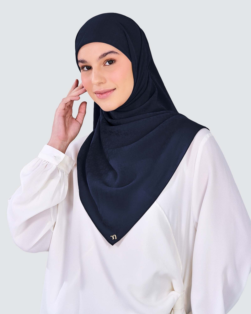 Image of GAIA CHIFFON SQUARE - NAVY