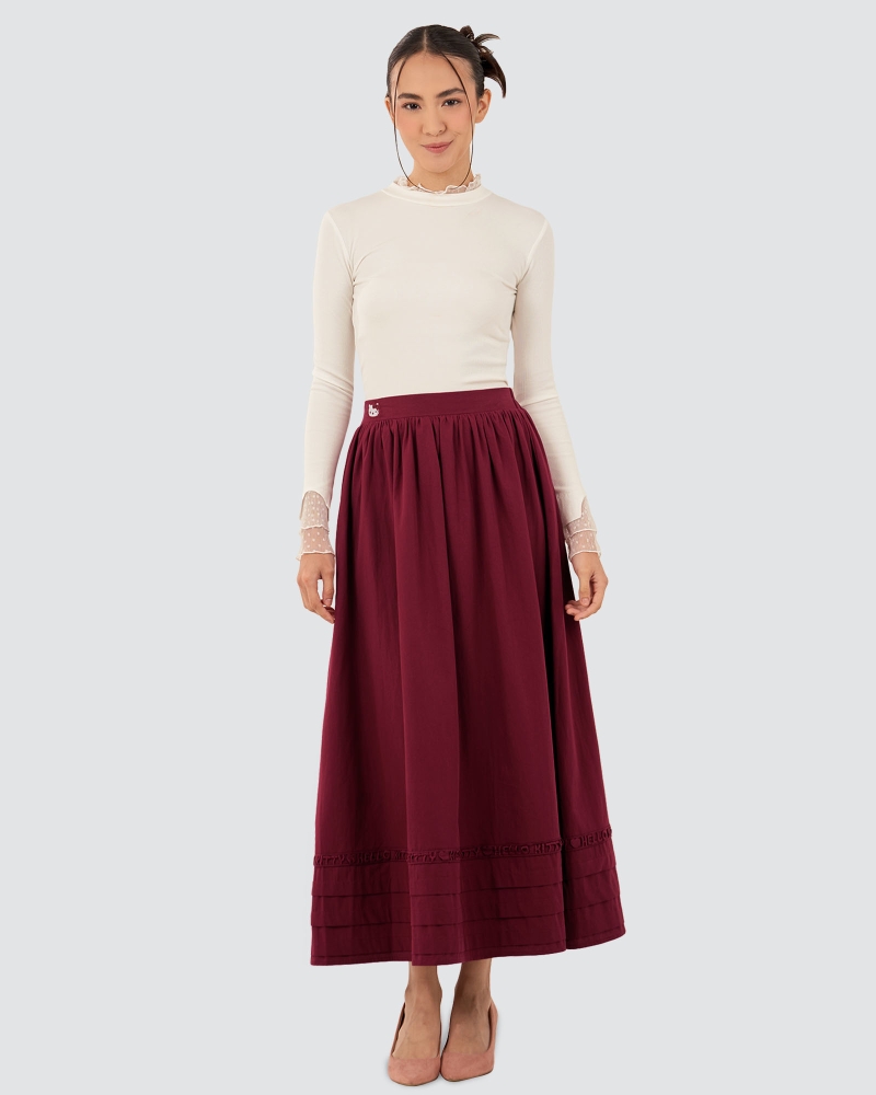Image of HELLO KITTY X NAELOFAR CHIC SKIRT - BERRY