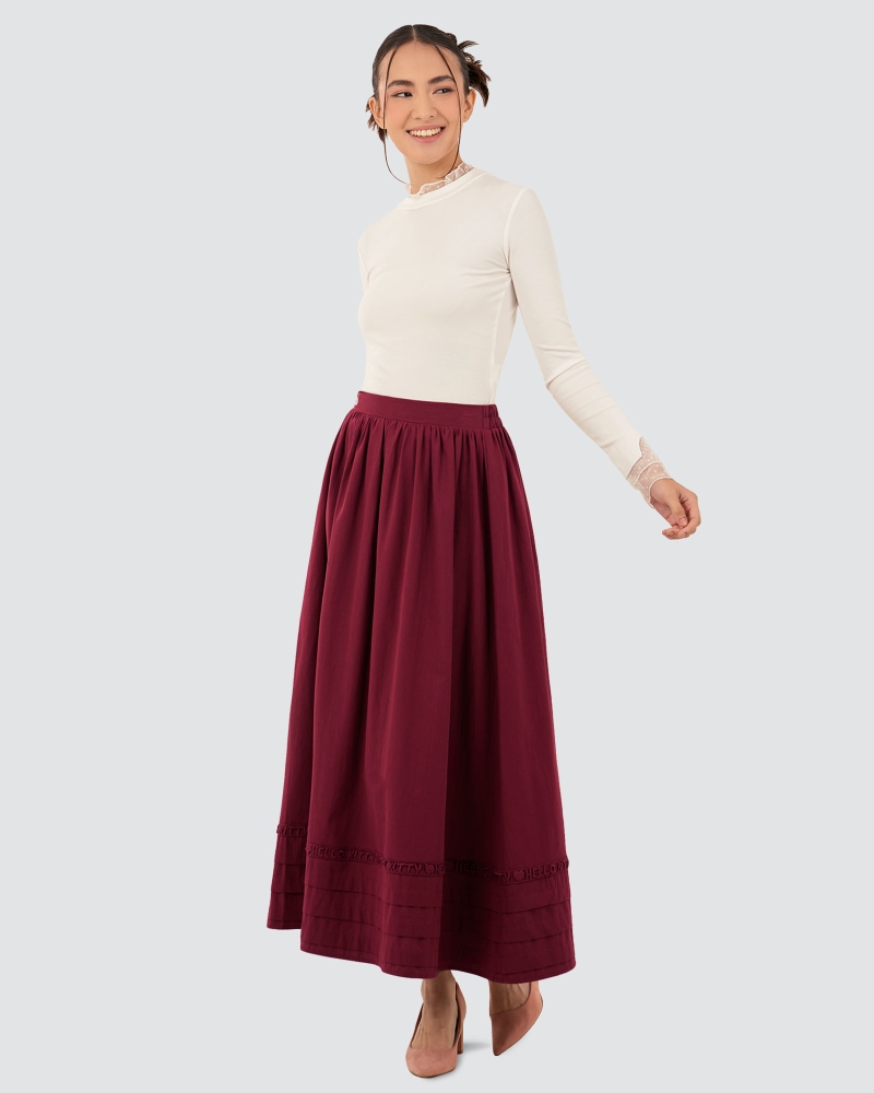 Image of HELLO KITTY X NAELOFAR CHIC SKIRT - BERRY