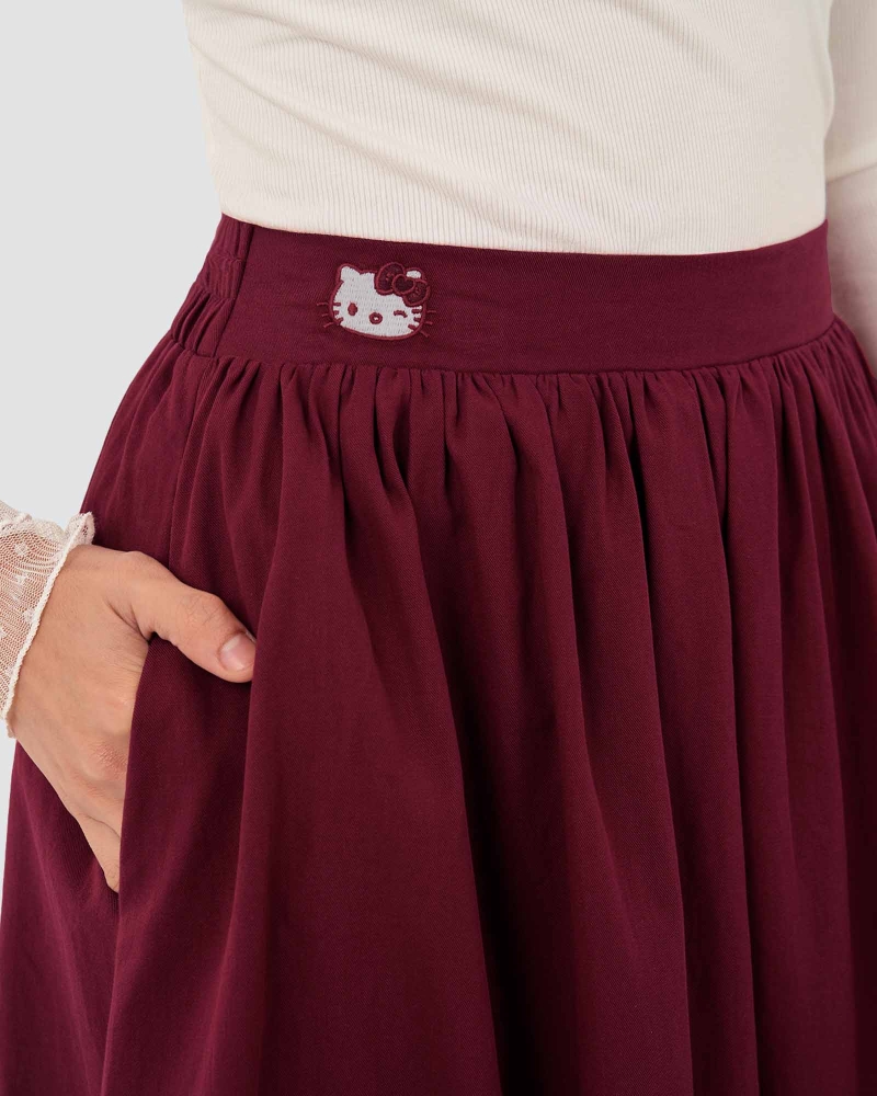 Image of HELLO KITTY X NAELOFAR CHIC SKIRT - BERRY