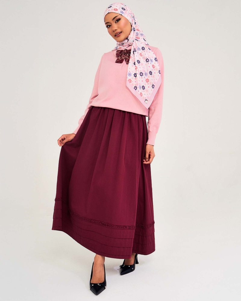 Image of HELLO KITTY X NAELOFAR CHIC SKIRT - BERRY