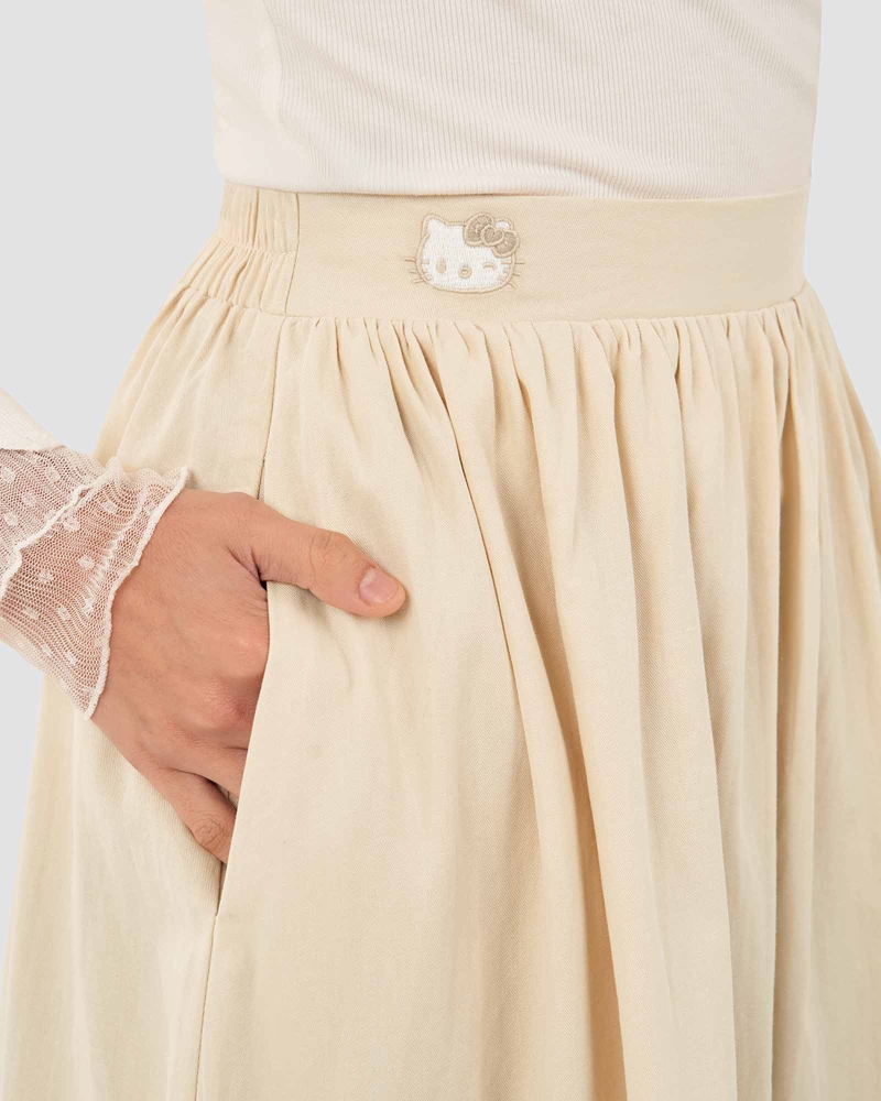 Image of HELLO KITTY X NAELOFAR CHIC SKIRT - MACADAMIA
