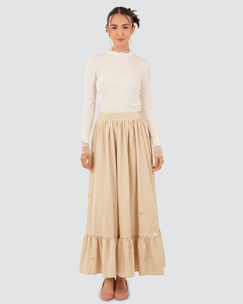 Image of HELLO KITTY X NAELOFAR LOVE SKIRT - PEANUT
