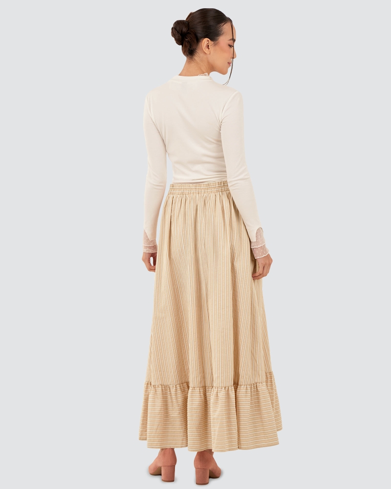 Image of HELLO KITTY X NAELOFAR LOVE SKIRT - PEANUT