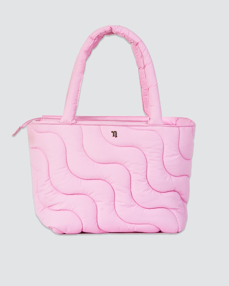 Image of HELLO KITTY X NAELOFAR PUFFER TOTE - PINK FUZZ