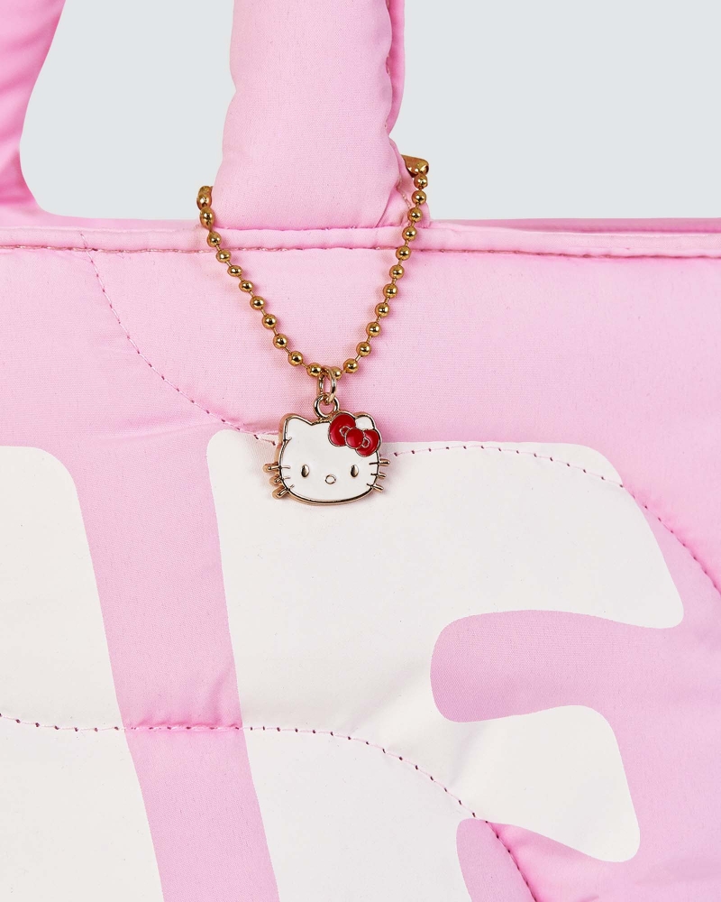 Image of HELLO KITTY X NAELOFAR PUFFER TOTE - PINK FUZZ