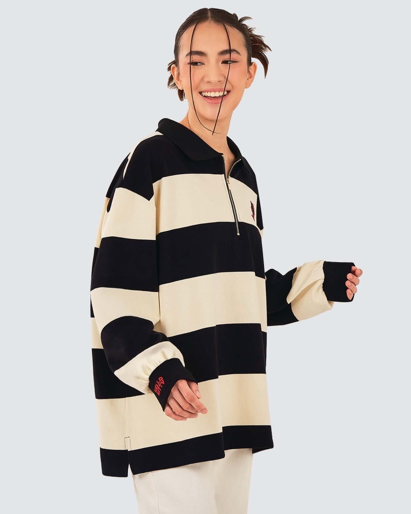 Image of HELLO KITTY X NAELOFAR ZIPPER TOP - NOIR