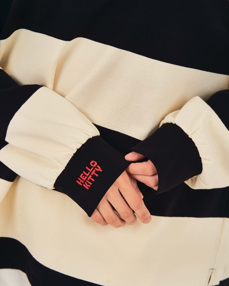 Image of HELLO KITTY X NAELOFAR ZIPPER TOP - NOIR