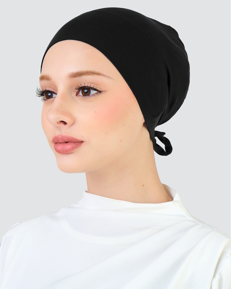 Image of INNER DRAWSTRING SNOWCAP - BLACK