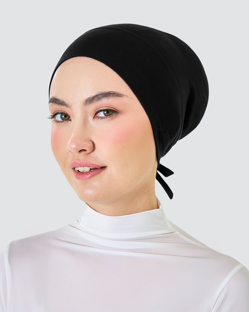 INNER DRAWSTRING SNOWCAP - JET BLACK