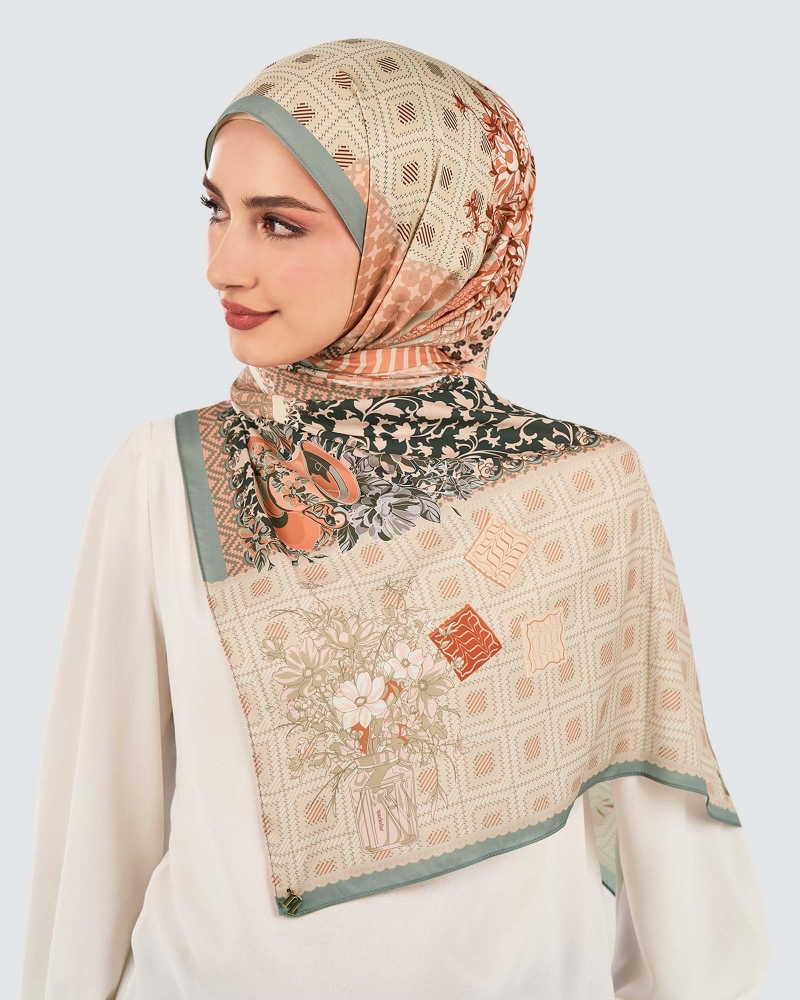 JAMUAN MATTE SATIN SHAWL - BISKUT KELAPA