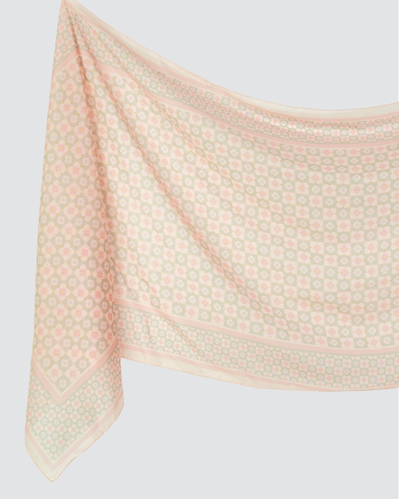 Image of KALEIDOSCOPE COTTON VOILE SHAWL - BUBBLY