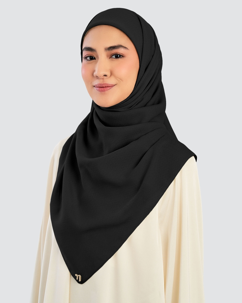 Image of KAPAS COTTON VOILE SQUARE - BLACK