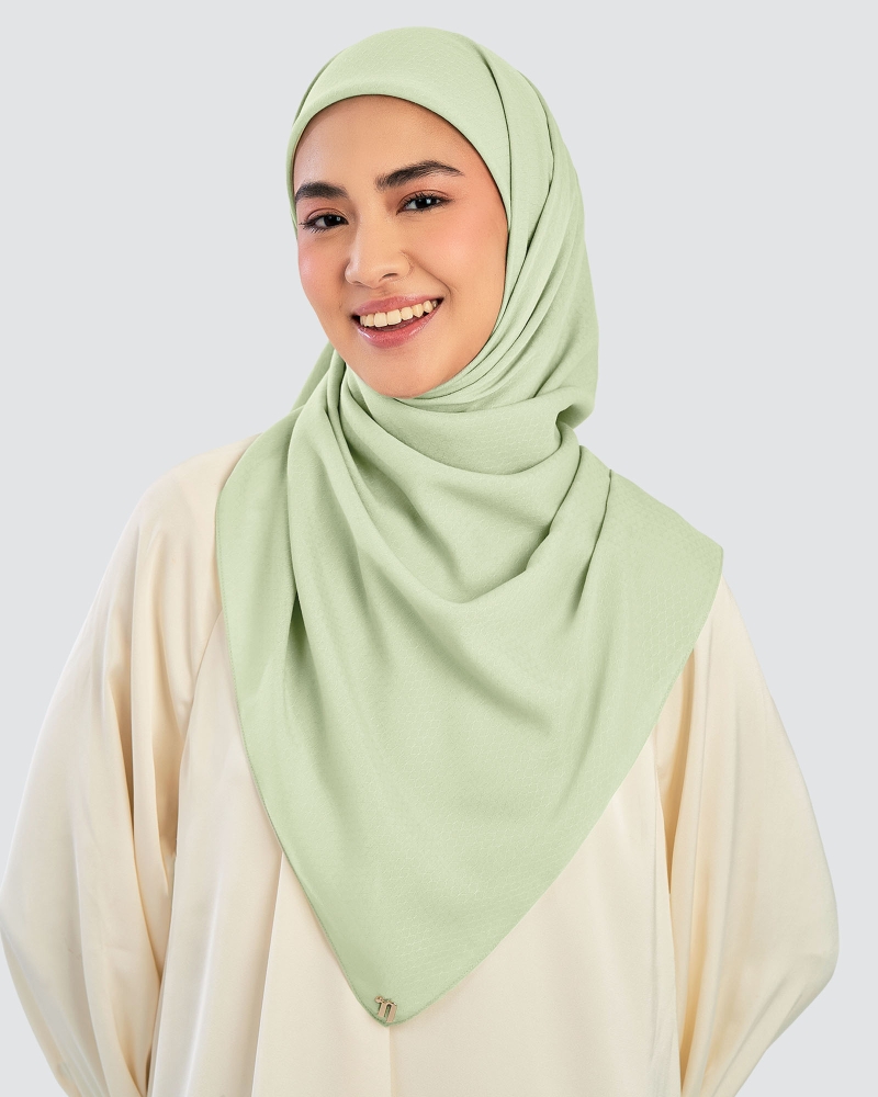 Image of KAPAS COTTON VOILE SQUARE - EUCALYPTUS