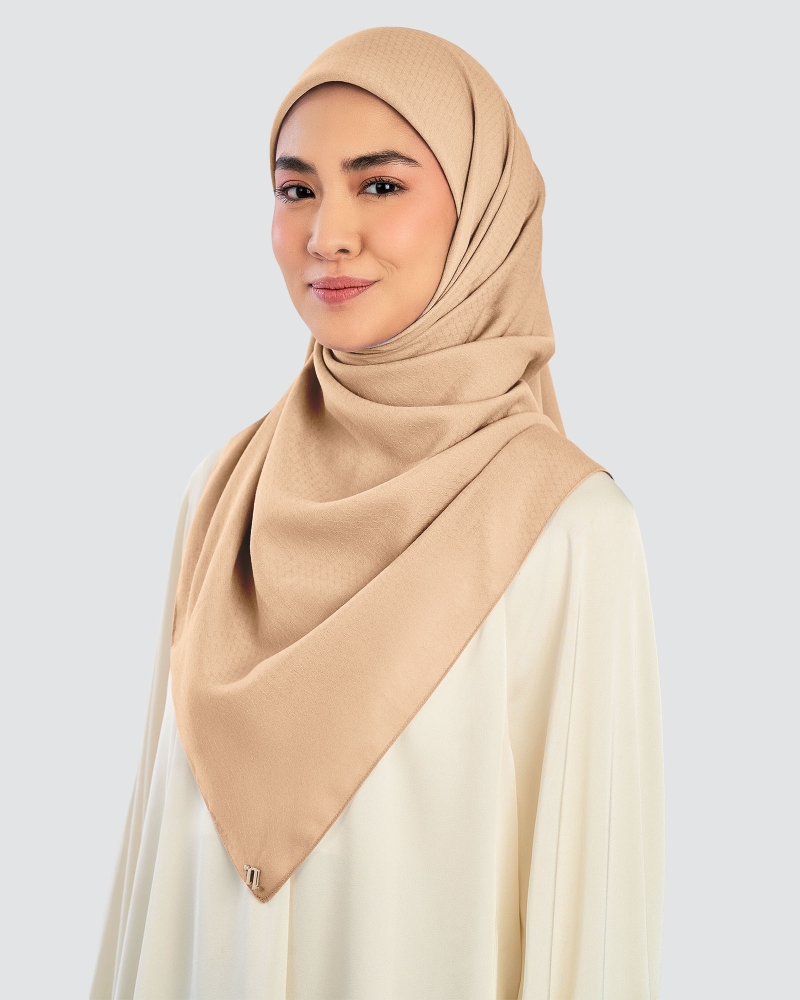 Image of KAPAS COTTON VOILE SQUARE - WOOD