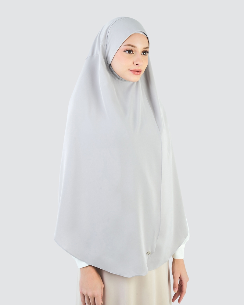 Image of X-PRESS KHALEESI KHIMAR WITH NIQAB - COLD GREY