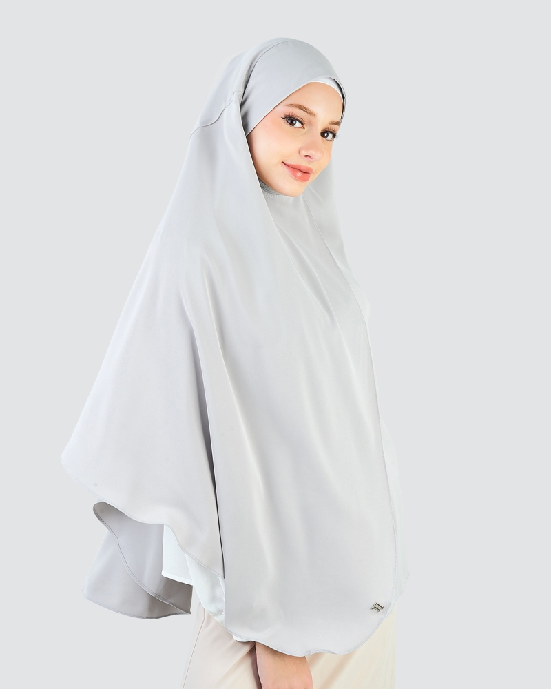 Image of X-PRESS KHALEESI KHIMAR WITH NIQAB - COLD GREY