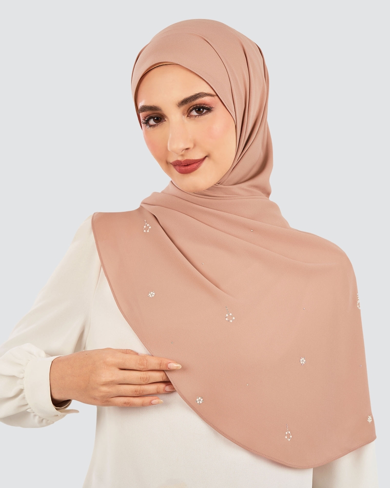 Image of LADY GRACE CRYSTAL CHIFFON SHAWL - OLD ROSE