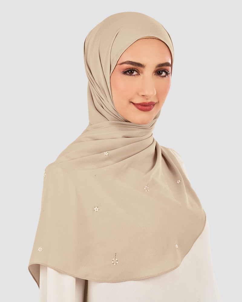 Image of LADY GRACE CRYSTAL CHIFFON SHAWL - PAMPAS