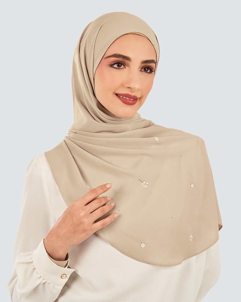 LADY GRACE CRYSTAL CHIFFON SHAWL - PAMPAS