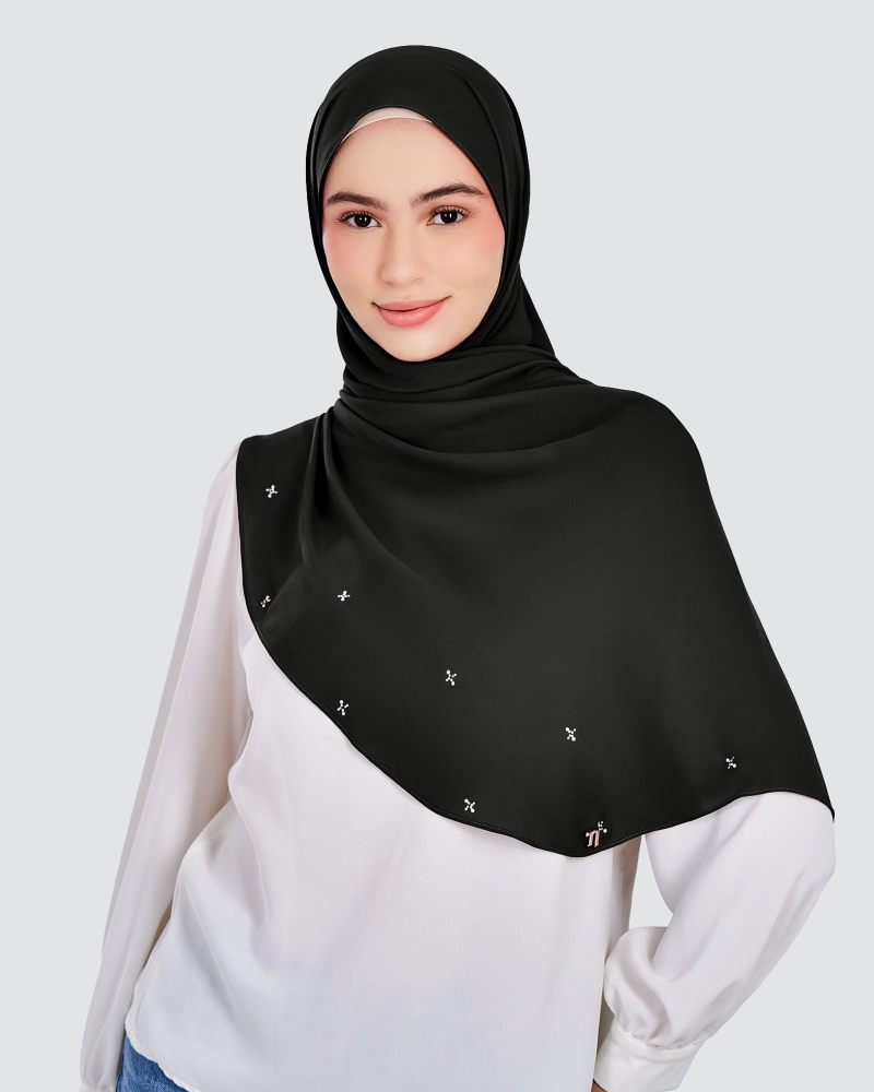Image of LADY SARAH CRYSTAL SHAWL - BLACK