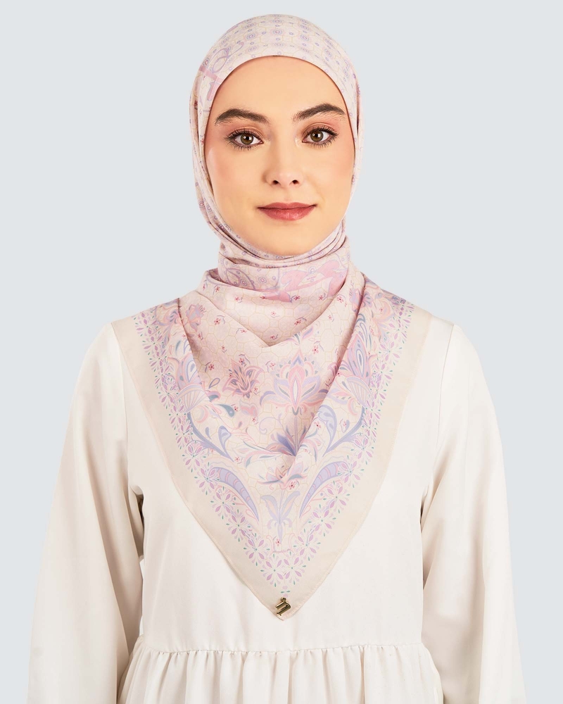 Image of LAKARAN COTTON VOILE SQUARE - MEHNDI