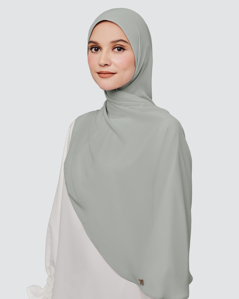 Image of LINIA LINE CHIFFON SHAWL - GREY