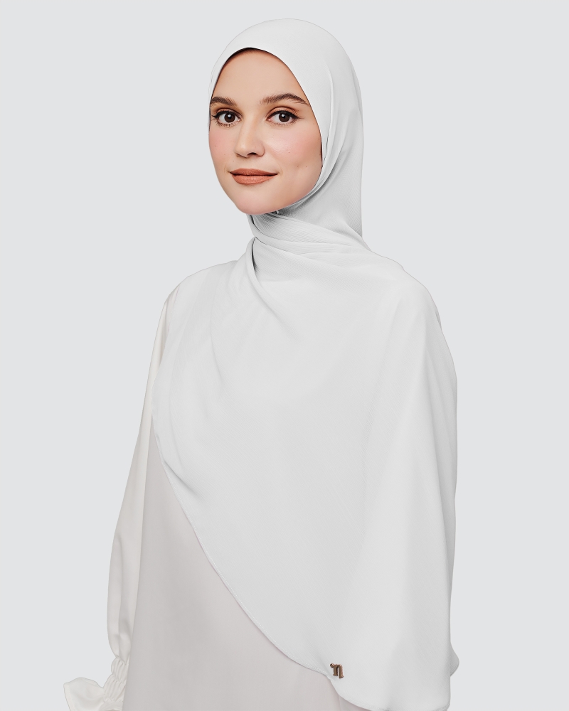 Image of LINIA LINE CHIFFON SHAWL - WHITE