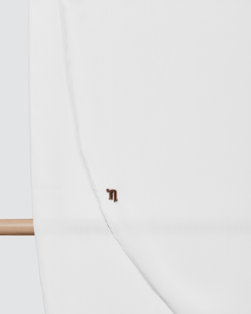 Image of LINIA LINE CHIFFON SHAWL - WHITE