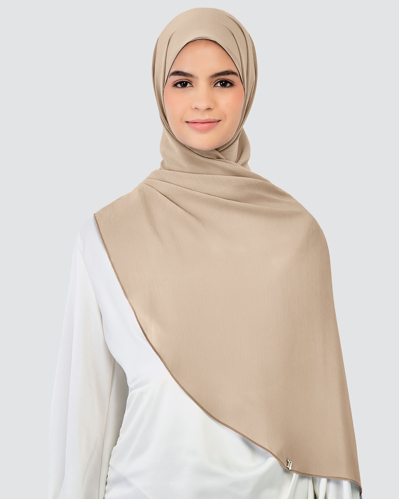 Image of LINIA LINE CHIFFON SHAWL - GRANOLA