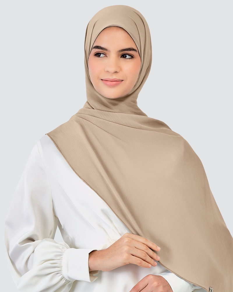 Image of LINIA LINE CHIFFON SHAWL - GRANOLA