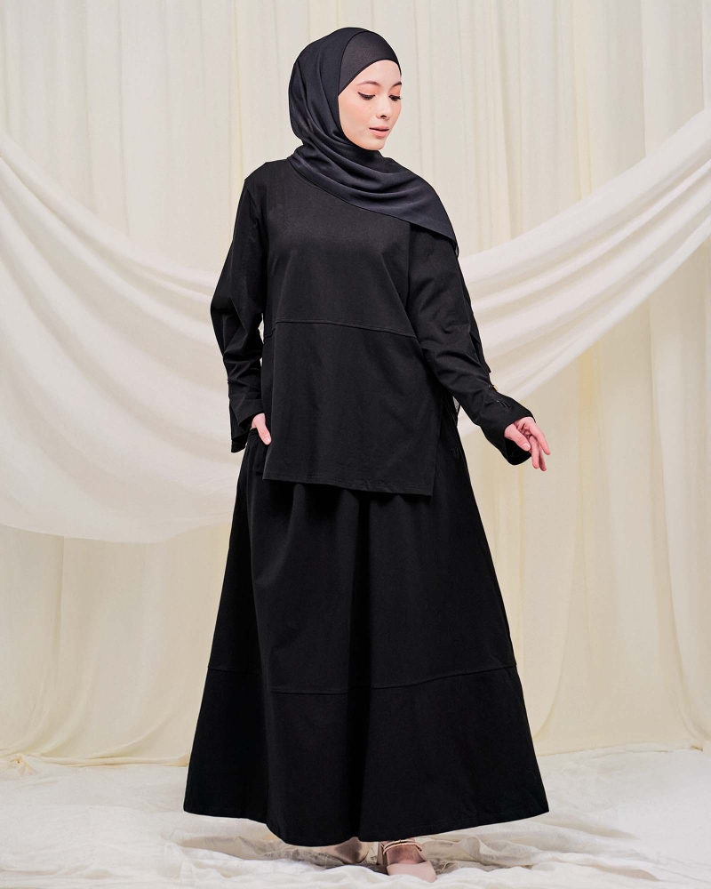 Image of MILA A-LINE SKIRT- BLACK