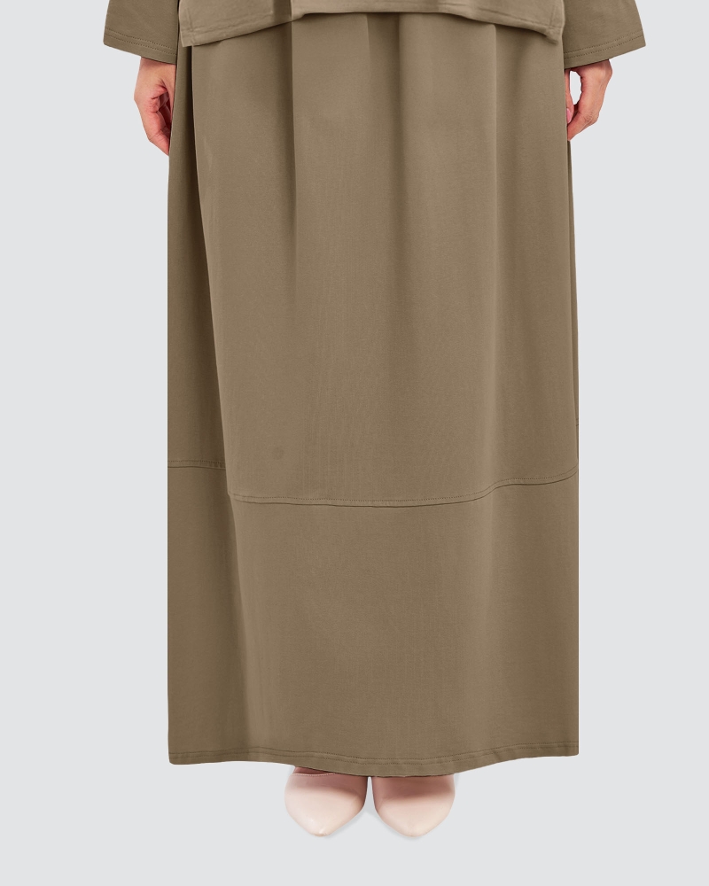 Image of MILA A-LINE SKIRT- BROWN