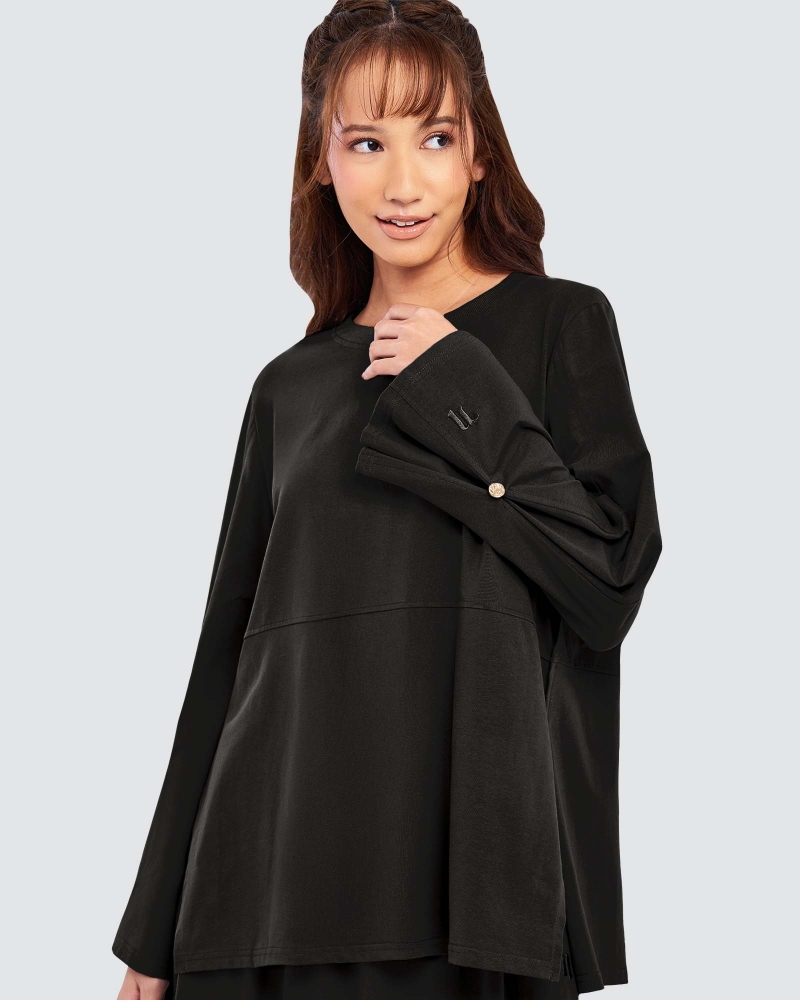 Image of MILA RELAXED FIT TOP - BLACK