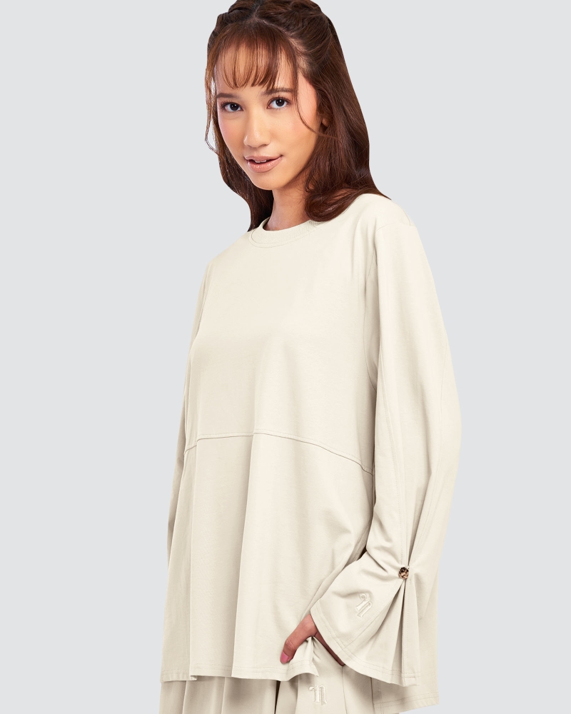 Image of MILA RELAXED FIT TOP - MACADAMIA