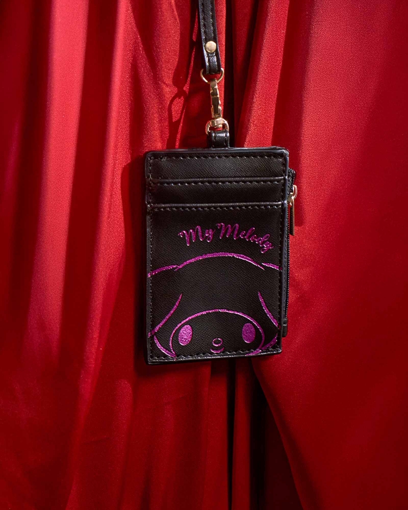 MY MELODY & NAELOFAR EMBOSSED LANYARD - BERRY BLACK